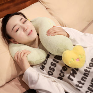 JOJO CASTLE Question Mark Neck Pillow U-shaped Pillow Throw Pillow Airplane Car Travel Nap Cervical Pillow 60*35cm Cushion Head Pillow Kid Plush Toy 颈枕