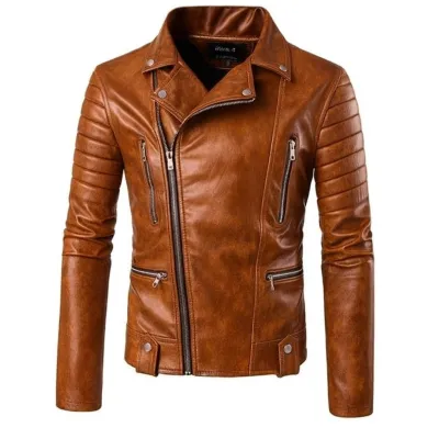 Jaket semi kulit pria terbaru ramones untuk naik motor harga murah
