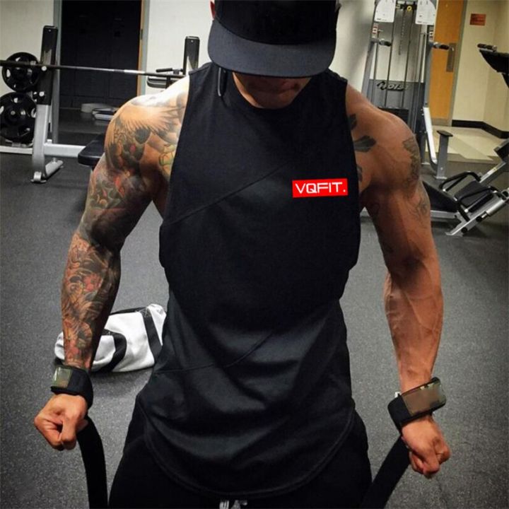 Workout New Tank Tops Men Brand Gyms Cotton Fitness Stringer Fashion  Clothing Bodybuilding Loose Open Side Sleeveless Shirt Vest