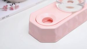 Replacement parts for the Pegg non-spill ceramic water dispenser single glass bottle with matching silicone stopper accessories for cats