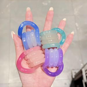 Color Changing Twister Rope Multicolor Crystal Fidget Toy Stress Relief Finger Toy Brain Training Game