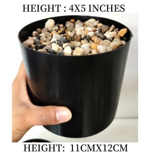 [VS] ARTIFICIAL PLANTS POT 4X5 INCHES BLACK POT PLASTIC FLOWER CACTUS LEAVES SUCCULENTS POTS(JL-126)