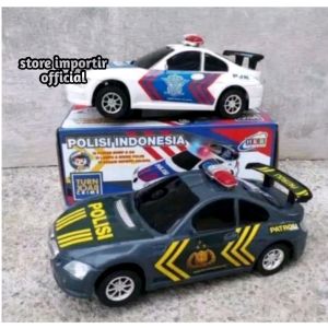 LAMPU SIRINE NYALA | Mainan Anak Mobil Polisi Indonesia 66 21026P /Mobil Polisi Bump And Go Murah Dan Berkualitas /Mainan Mobil Polisi Lampu Dan Sirine Bisa Nyala Kemasan Kardus Police Car Toy Use Batrey With Sirine Sound