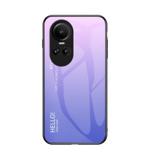 Casing For oppo reno 10 5G reno10 10pro reno10pro 2023 Gradient toughened glass phone case Fashion hard stained back cover