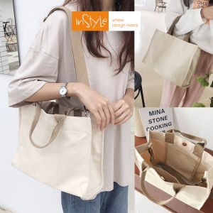 Tas Bahu Kanvas Tote Bag Wanita Korean Style Shoulder Bag (T2-005)