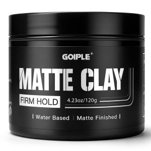 Goiple Mens Hair Styling Clay Firm Hold Matte Finish Hair Clay Low Shine with Natural Ingredients Add Volume & Texture Mens Hair Product Ideal for All Mens Hair Types 120g (4.23oz)