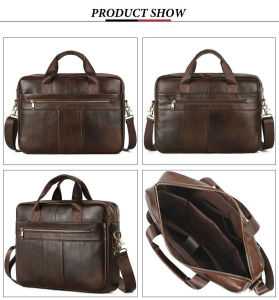 Royal Bagger Briefcase for Men Genuine Cow Leather Retro Business Handbag 15.6 Inch Computer Laptop Messenger Bag Shoulder Bags