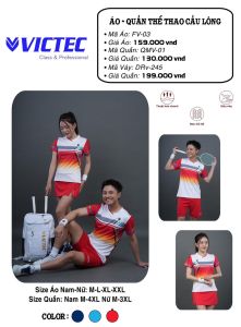 Áo cầu lông Victec chính hãng chất vải thoáng mát co giãn 4 chiều thấm hút mồ hôi cực tốt FV03