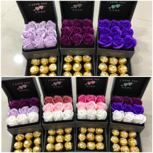 Soap Flower Chocolate Gift Box Memory Gift Happy Birthday / Memory / Valentines Days Flower Gift Box Surprise Chocolate Gift Box for someone