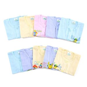 Bộ 5 Áo Sơ Sinh Tay Ngắn/ Tay Dài Màu Cho Bé 0 - 18 Tháng