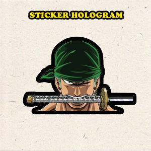 Stiker Hologram Zoroo One piece ukuran 8 cm