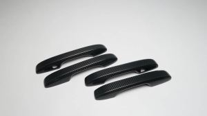 Cornerr 4Pcs Dry Carbon Fiber Exterior Car Side Body Door Handle Cover Trim Accessories For Honda 11th Gen Civic Type R FL5 2023-2025 9Q4T2