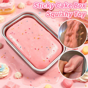 Sticky Cake Box Squishy Toy Sticky Hand Soft Ice Cream Box Squeeze Ball Stress Reliever Toys Gift
