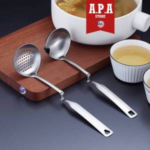 APA Steamboat Long Chopstick Deep Fry 304 Stainless Steel Ladle Soup Spoon Colander Soup Oil Filter Separator Hangable Kitchen Tools Utensils Cutlery