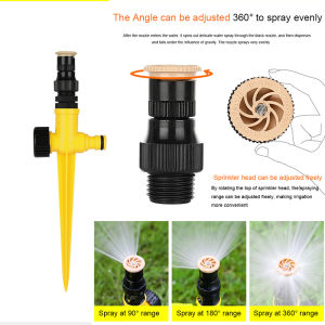 360 Degrees 1/2" Male Thread Outlet Rocker Sprinkler Rotary Nozzle Sprinkler Water Tool for Garden Irrigation Agriculture Watering Nozzle Lawn Irrigation Watering Sprayer for watering plants for Garden