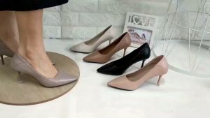 Simoncelli Sepatu Heels 7 Cm Wanita Sepatu Kerja Hitam Black Khaki Heels Kerja Kondangan Kuliah Elegant Import A75-55