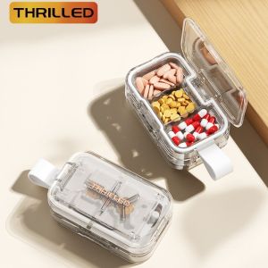 JACIRCLE Dust-proof Quartering Pill Cutter Multi Grids Moisture-proof Pill Cutter Storage Box Medicine Cutting Dual Pill Crusher
