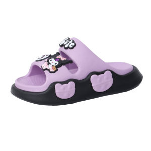 【BB】 Kids Cute Slippers Cartoon Kuromi Double Strap Soft Soled Sandals Non Slip Lightweight Walking Shoes#718-5