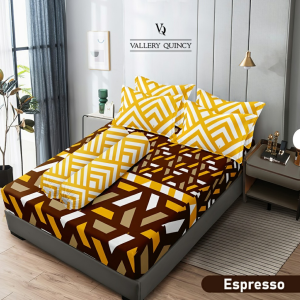Vallery Quincy - Sprei Queen B2 160x200 Tinggi 30cm Bantal 2 Gulling 2 - Motif Abstrak / Bunga / Geometri / Minimalis