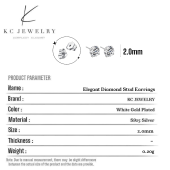 KC Jewelry S925 Silver Elegant Diamond Stud Earrings