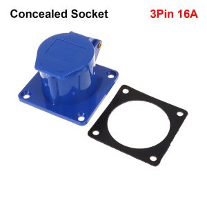 SIGNET 1Pcs 3Pin 16A Industrial Waterproof Plug 2P+Earth 220V Industrial Socket Connector Durable IP44 Splash Proof Caravan Power Connector for Caravan Motorhome Trailer Truck Yacht