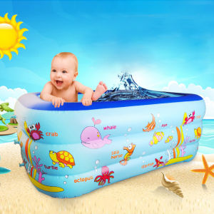 (2.1m /3m Thickened Family Pool) Kids Swimming Pool Baby Bathtub Foldable Family Bath Pool Outdoor Play Bathing Pool Water Pool for Baby Kids Children Water Toys Summer Swimming Pool Non Slippery Electric with Leg Pump Kolam Mandi besar Kolam kanak-kanak