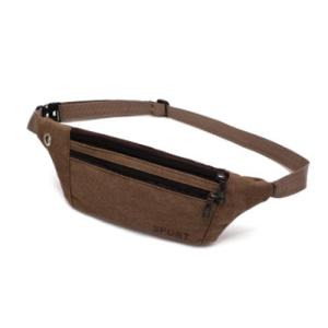 TOPP Canvas Belt Bag for Men Large Capacity Crossbody Bag Sport Running Chest&Waist Bag Khaki Wear-resistant Belt Fanny Pack