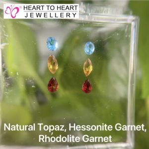 Natural Gemstone Topaz Hessonite Garnet Rhodolite Garnet (Gembox8024)