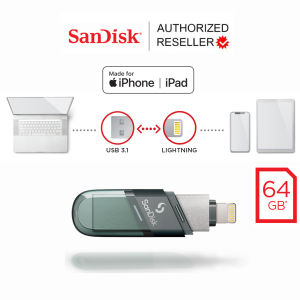 SanDisk iXpand Flash Drive Flip 64GB 128GB 256GB 2 in 1 Lightning and USB A 3.1 (SDIX90N) รับประกัน Synnex 2 ปี OTG Flashdrive แฟลชไดร์ฟ 2 หัว สำหรับ iPhone iPad ไอโฟน ไอแพด