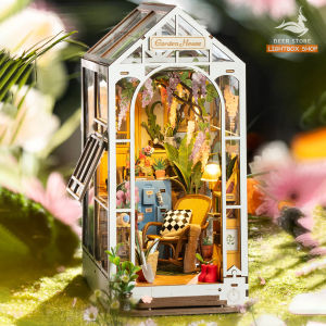 [Bản tiếng Anh] Book Nook Robotime Rolife Holiday Garden House DIY Book Nook TGB06. Mô hình gỗ tự lắp ráp 3d Trang trí giá sách.