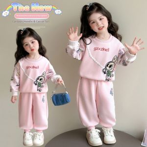 TUmama Dễ thương phim hoạt hình sweatsuit cho cô gái thời trang xuân thu hai bộ chi tiết