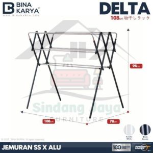 (COD) Jemuran baju jumbo stainless steel jemuran baju 9 palang / jemur