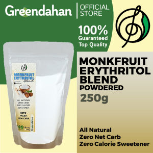 Greendahan Monkfruit Erythritol Blend Powdered 250g (2x sugar sweetness)  - Keto Friendly SweetenerNO MALTODEXTRIN