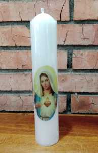 Katolik Lilin Gambar Yesus Atau Maria 4x22 cm