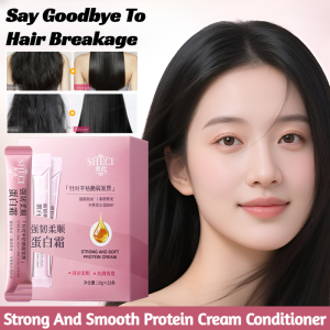 Strong And Smooth Protein Cream Conditioner Strengthens Dry Hair Smoothes Damaged Roots Conditioning Cream Hair Care Treatment