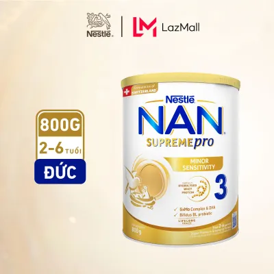 Sữa bột Nestle NAN SUPREMEPRO 3 800g với đạm Whey thủy phân 1 phần 5HMO hỗ trợ triệu chứng mẫn cảm