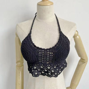 NLONKE Summer knitted sleeveless hollow-out tops swim wear outfit for women