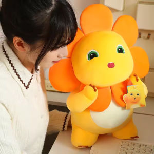 Boneka Naga Susu Bunga Matahari Mainan Mewah Dino Kuning Hadiah Ulang Tahun Anak