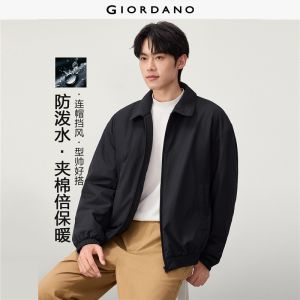 Giordano Beau Monde Men Waterproof turndown collar padded jacket Free Shipping 13076712