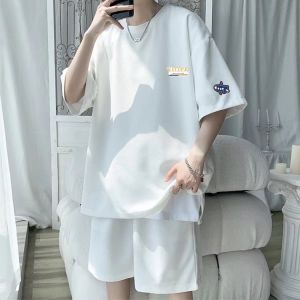 2023 Summer men t Short Sleeve Shirt ins Trendy versatile and loose-fitting – a hot item from a popular fashion brand bf Personalized waffle suit from Korea