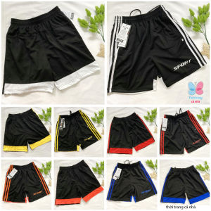 Quần đùi short ngắn nam từ 40kg 65kg phối 3 sọc có dây rút và 2 túi trước chất thun đẹp QN105