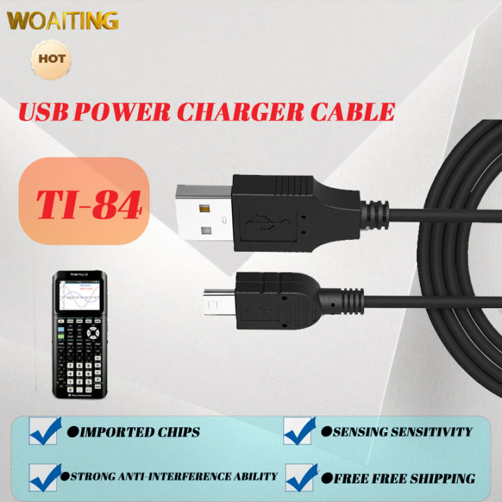 Texas Instruments USB Cable 2-Pack USB Charging Cable With AC Wall Adapter For TI-84 Plus, TI-89, TI-Nspire Calculators TI-84 Plus CE Charger - Foto 5