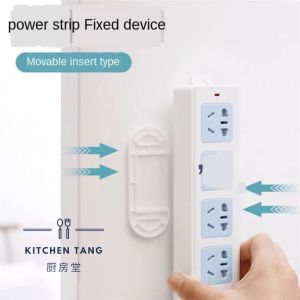 Self Adhesive Power Strip Holder Punch-Free Wall-Mounted Power Strip Fixator Cable Wire Organizer