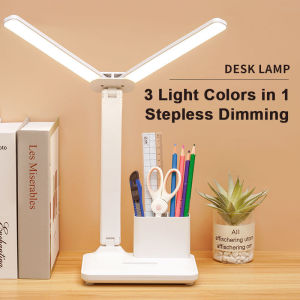 Table lamp for study usb rechargeable study light desk lamp for bedroom living room with pen storage