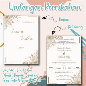 Undangan NIKAH SEDANG 2 SISI NS 01 Simple ( 30 PCS ) dan Murah Bebas Request Design Simple free DESIGN free Foto Kartu Undangan Pernikahan Simple