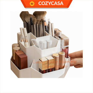 【COZYCASA】Rotating Makeup Holder with Base 360° Rotation Large Capacity Desktop Stationery Cosmetic Organizer Stand