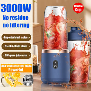 3-year warranty Portable Juicer Blender Rechargeable Blender Juicer Tumbler Heavy Duty Vegetables Fruit Juice mixer with Stainless steel 6 Blades Wireless Electric Juicer  Portable Fruit Juicer USB Charging Wireless Juice Extractor