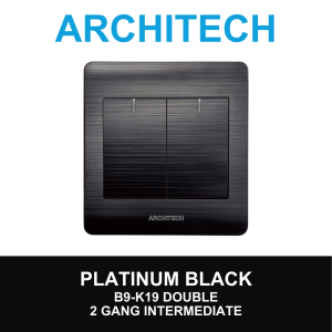 ARCHITECH PLATINUM BLACK B9-K19 DOUBLE 2 GANG INTERMEDIATE