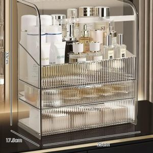 Hicus Acrylic Cosmetics storage desktop dust-proof large-capacity skin care product storage organizer dressing