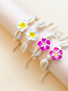 Distinctive Woven Beach Anklet with Floral Charm Stylish Adjustable Cotton Rope Foot Chain for Women Girls